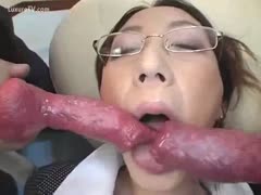 Japanese business woman takes tentacles